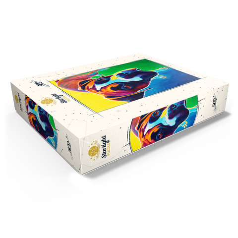 Colorful Boxer Dog Portrait in Bold Pop Art Style 500 Jigsaw Puzzle box view1