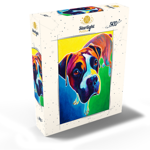 Colorful Boxer Dog Portrait in Bold Pop Art Style 500 Jigsaw Puzzle box view2