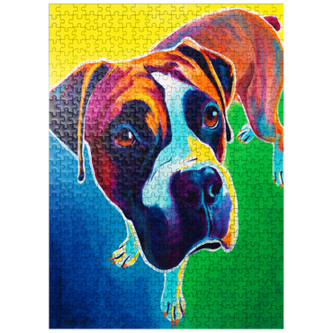 puzzleplate Colorful Boxer Dog Portrait in Bold Pop Art Style 500 Jigsaw Puzzle