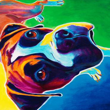 Colorful Boxer Dog Portrait in Bold Pop Art Style 500 Jigsaw Puzzle 3D Modell