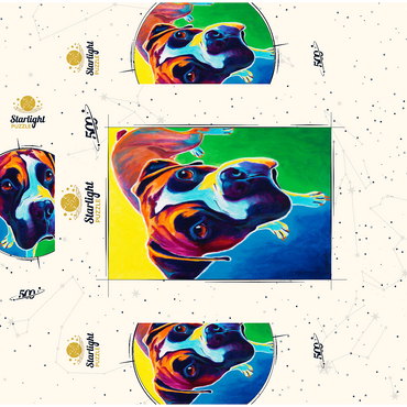 Colorful Boxer Dog Portrait in Bold Pop Art Style 500 Jigsaw Puzzle box 3D Modell