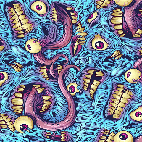 Surreal Monster Faces with Tentacles 1000 Jigsaw Puzzle 3D Modell