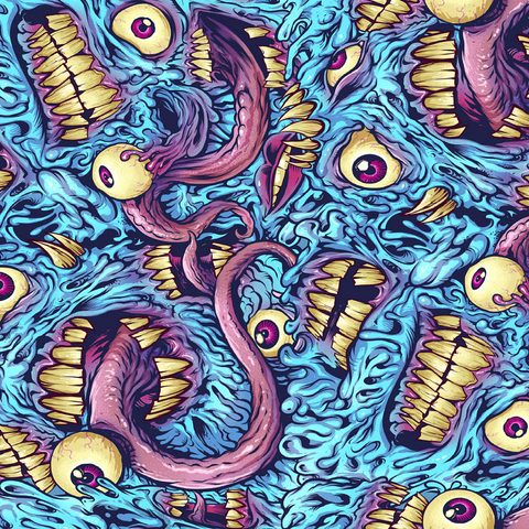 Surreal Monster Faces with Tentacles 500 Jigsaw Puzzle 3D Modell