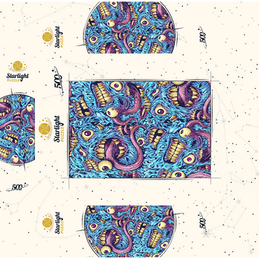 Surreal Monster Faces with Tentacles 500 Jigsaw Puzzle box 3D Modell