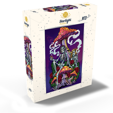 Psychedelic Skeletons with Mushrooms and Roses 100 Jigsaw Puzzle box view2