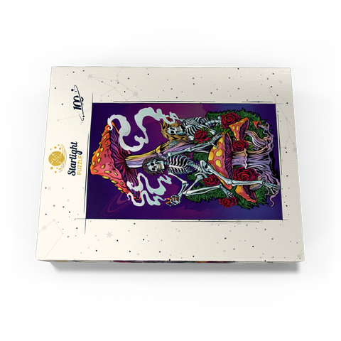 Psychedelic Skeletons with Mushrooms and Roses 100 Jigsaw Puzzle box view3