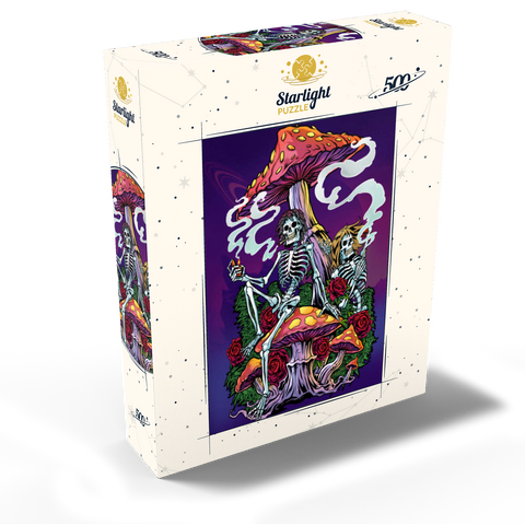 Psychedelic Skeletons with Mushrooms and Roses 500 Jigsaw Puzzle box view2
