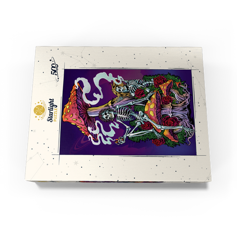 Psychedelic Skeletons with Mushrooms and Roses 500 Jigsaw Puzzle box view3