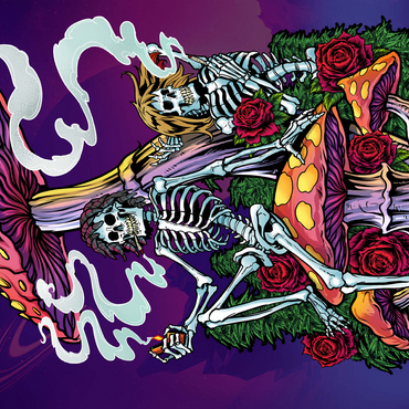 Psychedelic Skeletons with Mushrooms and Roses 500 Jigsaw Puzzle 3D Modell