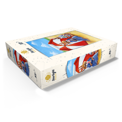 Beach Bunnies - Vintage-Inspired Animal Illustration 100 Jigsaw Puzzle box view1