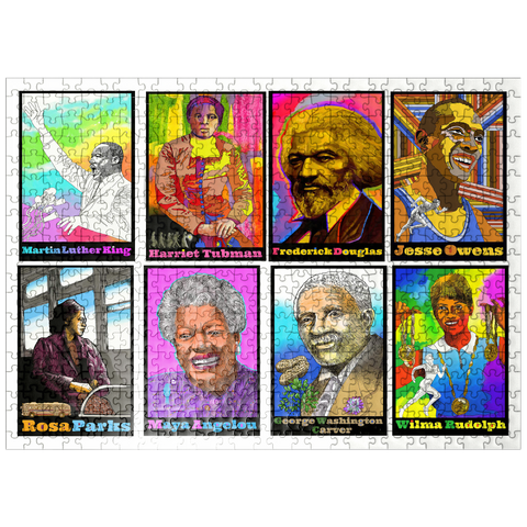 puzzleplate Colorful Portraits of Influential Black Leaders 500 Jigsaw Puzzle