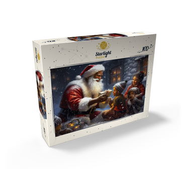 Santa Sharing Gifts with Joyful Children 100 Jigsaw Puzzle box view2