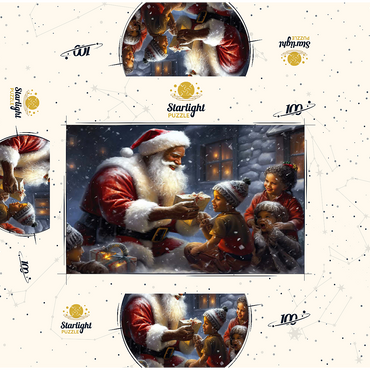 Santa Sharing Gifts with Joyful Children 100 Jigsaw Puzzle box 3D Modell