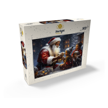 Santa Sharing Gifts with Joyful Children 500 Jigsaw Puzzle box view2