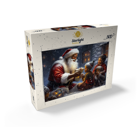 Santa Sharing Gifts with Joyful Children 500 Jigsaw Puzzle box view2