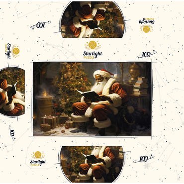 Santa Reading by Christmas Tree 100 Jigsaw Puzzle box 3D Modell