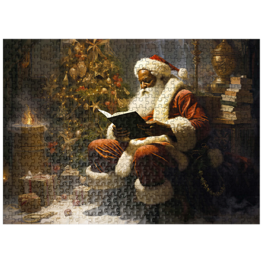 puzzleplate Santa Reading by Christmas Tree 500 Jigsaw Puzzle