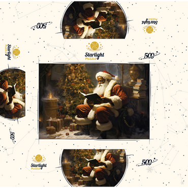 Santa Reading by Christmas Tree 500 Jigsaw Puzzle box 3D Modell