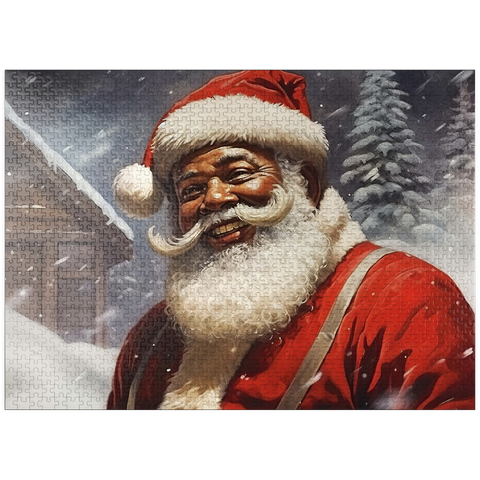 puzzleplate Jolly Santa Claus in Winter Wonderland 1000 Jigsaw Puzzle