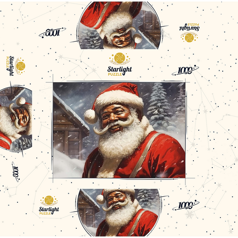 Jolly Santa Claus in Winter Wonderland 1000 Jigsaw Puzzle box 3D Modell