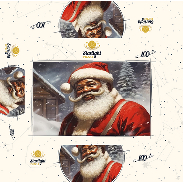 Jolly Santa Claus in Winter Wonderland 100 Jigsaw Puzzle box 3D Modell