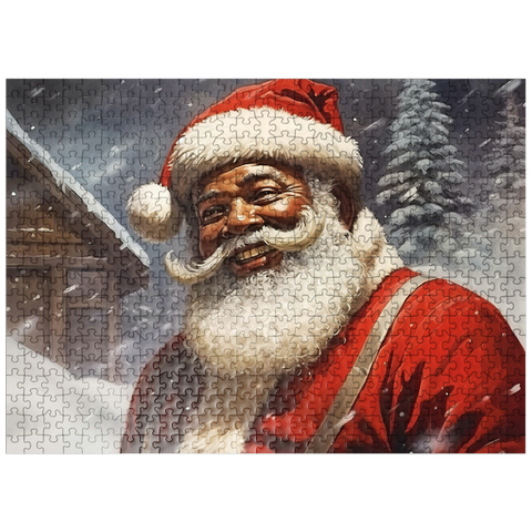 puzzleplate Jolly Santa Claus in Winter Wonderland 500 Jigsaw Puzzle
