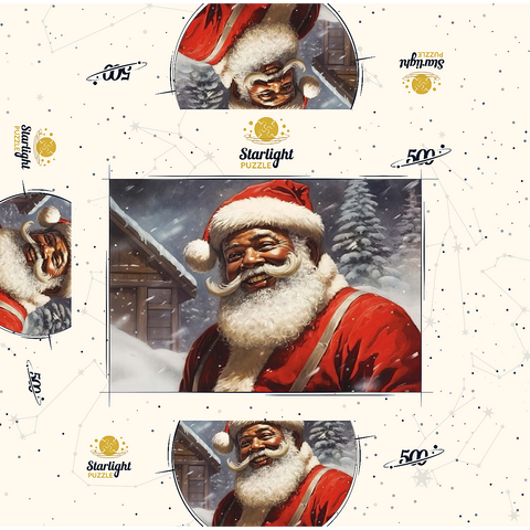 Jolly Santa Claus in Winter Wonderland 500 Jigsaw Puzzle box 3D Modell