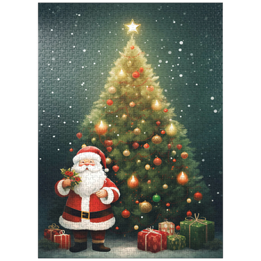 puzzleplate Santa with Christmas Tree and Gifts 1000 Jigsaw Puzzle