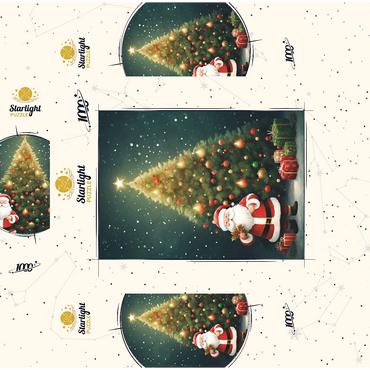 Santa with Christmas Tree and Gifts 1000 Jigsaw Puzzle box 3D Modell