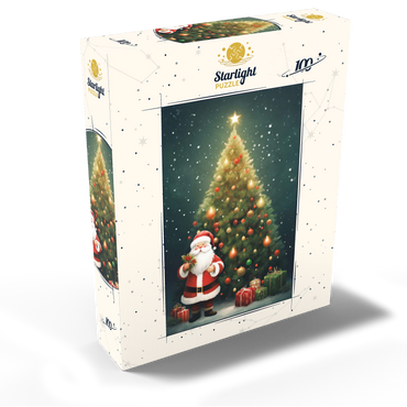 Santa with Christmas Tree and Gifts 100 Jigsaw Puzzle box view2