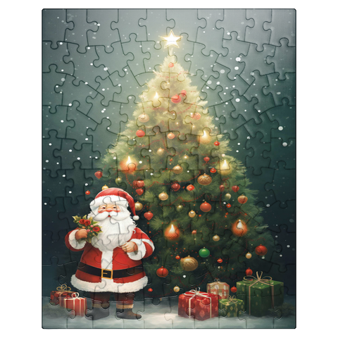 puzzleplate Santa with Christmas Tree and Gifts 100 Jigsaw Puzzle