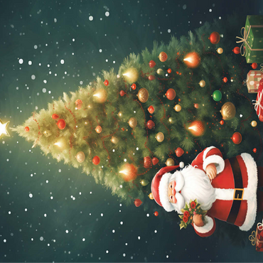 Santa with Christmas Tree and Gifts 100 Jigsaw Puzzle 3D Modell