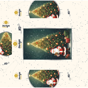 Santa with Christmas Tree and Gifts 100 Jigsaw Puzzle box 3D Modell