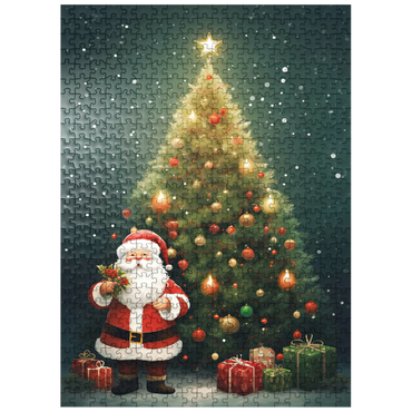 puzzleplate Santa with Christmas Tree and Gifts 500 Jigsaw Puzzle