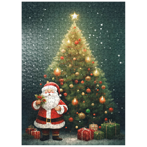 puzzleplate Santa with Christmas Tree and Gifts 500 Jigsaw Puzzle