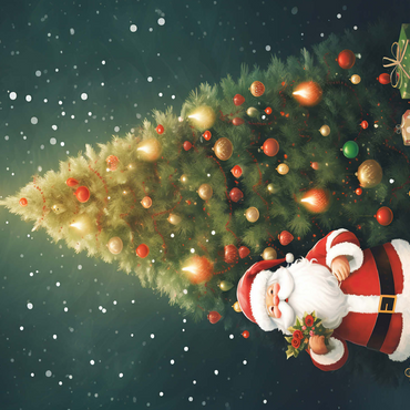 Santa with Christmas Tree and Gifts 500 Jigsaw Puzzle 3D Modell