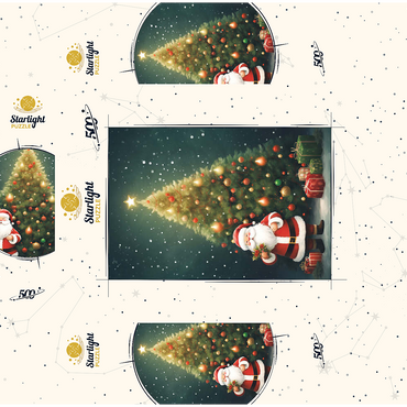 Santa with Christmas Tree and Gifts 500 Jigsaw Puzzle box 3D Modell