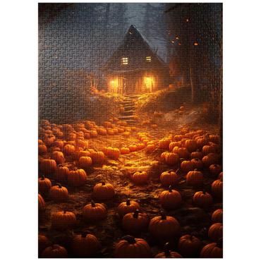 puzzleplate Pumpkin-Lit Path to Haunted Cabin 1000 Jigsaw Puzzle