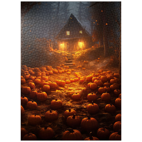 puzzleplate Pumpkin-Lit Path to Haunted Cabin 1000 Jigsaw Puzzle