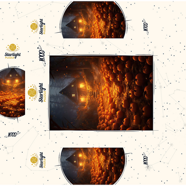 Pumpkin-Lit Path to Haunted Cabin 1000 Jigsaw Puzzle box 3D Modell