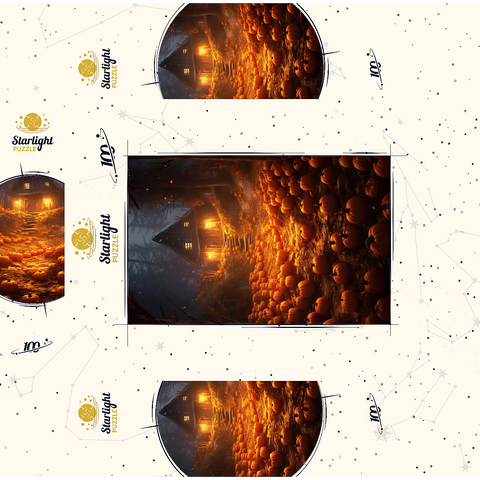 Pumpkin-Lit Path to Haunted Cabin 100 Jigsaw Puzzle box 3D Modell