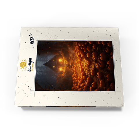 Pumpkin-Lit Path to Haunted Cabin 500 Jigsaw Puzzle box view3