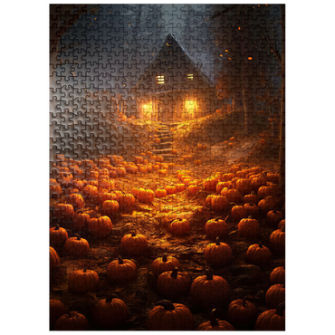 puzzleplate Pumpkin-Lit Path to Haunted Cabin 500 Jigsaw Puzzle