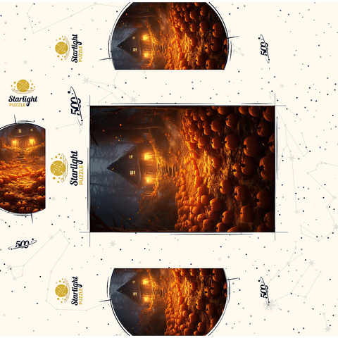 Pumpkin-Lit Path to Haunted Cabin 500 Jigsaw Puzzle box 3D Modell