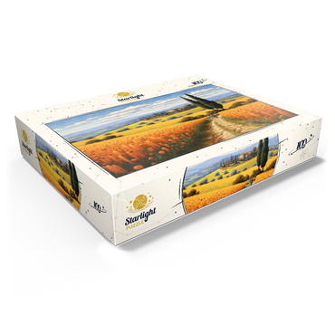Golden Fields of Tuscany with Cypress Trees 100 Jigsaw Puzzle box view1