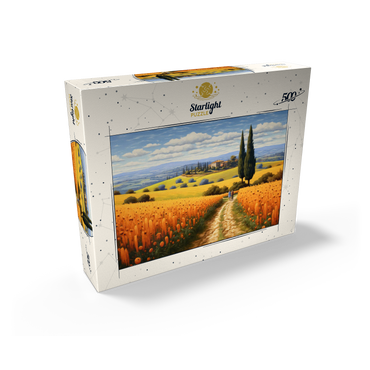 Golden Fields of Tuscany with Cypress Trees 500 Jigsaw Puzzle box view2