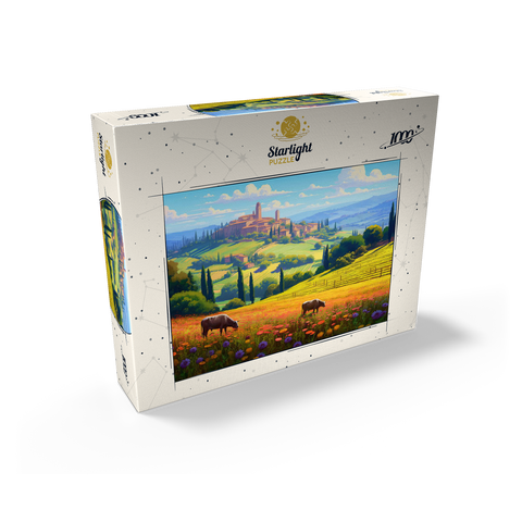 Tuscan Countryside with Wildflowers and Rolling Hills 1000 Jigsaw Puzzle box view2