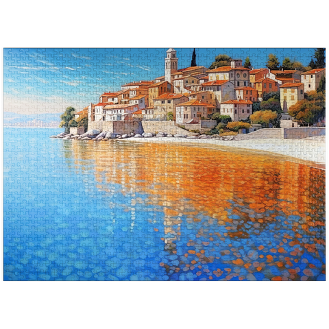 puzzleplate Mediterranean Village by Crystal-Clear Coast 1000 Jigsaw Puzzle