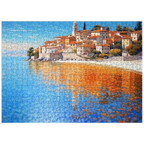 puzzleplate Mediterranean Village by Crystal-Clear Coast 500 Jigsaw Puzzle