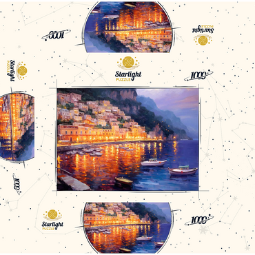 Positano at Twilight with Reflections 1000 Jigsaw Puzzle box 3D Modell